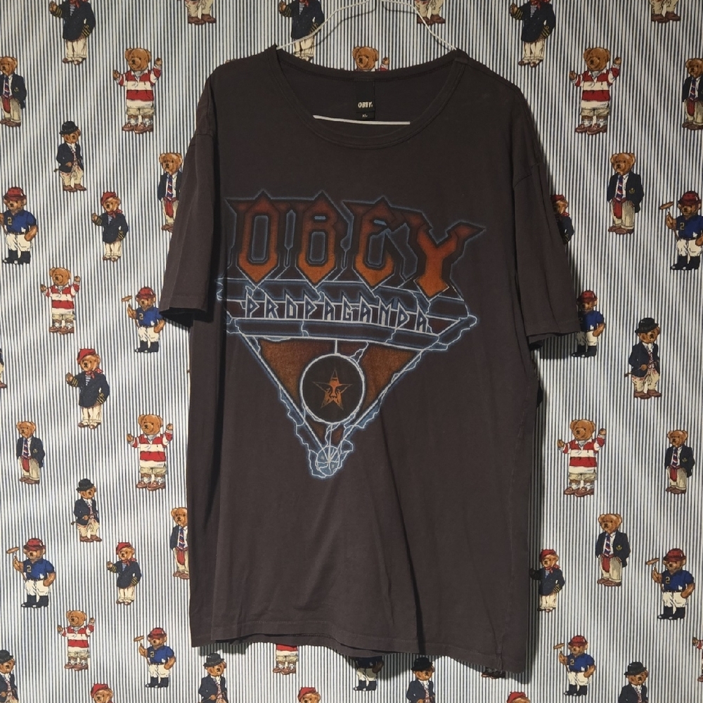 OBEY Propaganda Men's Brown Graphic T-Shirt